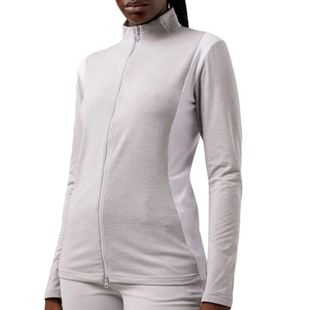 J.Lindeberg‎ Daria Golf Mid Layer Jacket Grey White Full Zip Women Medium NEW